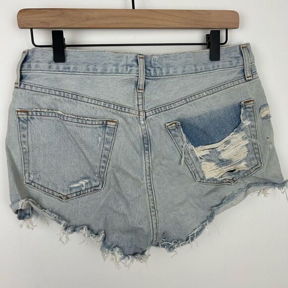 Agolde Denim Shorts Parker Vintage Cut Off Distressed Button Fly Women's Sz 27 - Picture 6 of 10